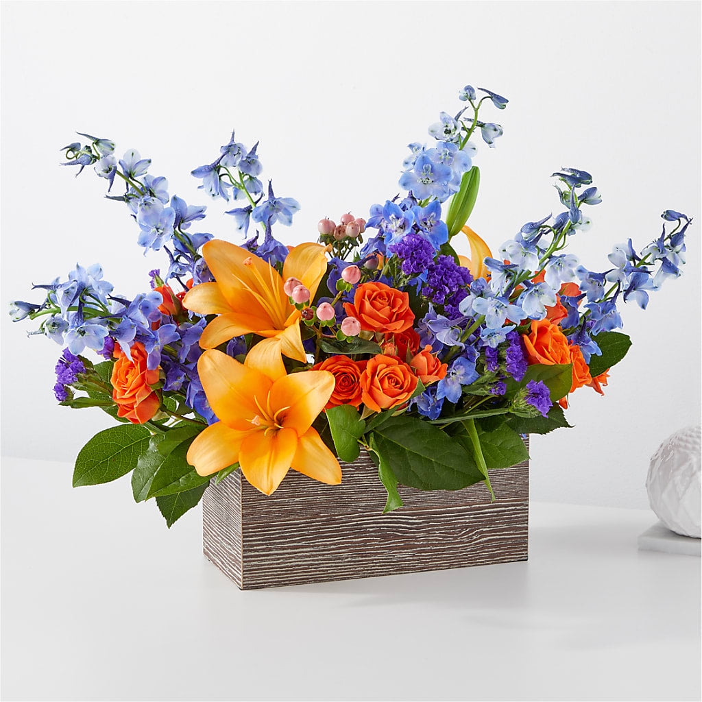 Radiant Citrus Box Bouquet – Brownsville Premiere Florist, Brooklyn NY