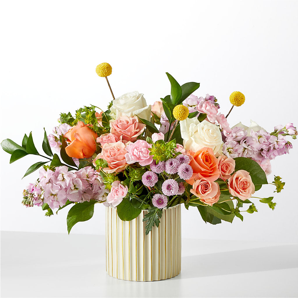 French Market Bouquet with Ivory Vase – Brownsville Premiere Florist, Brooklyn NY