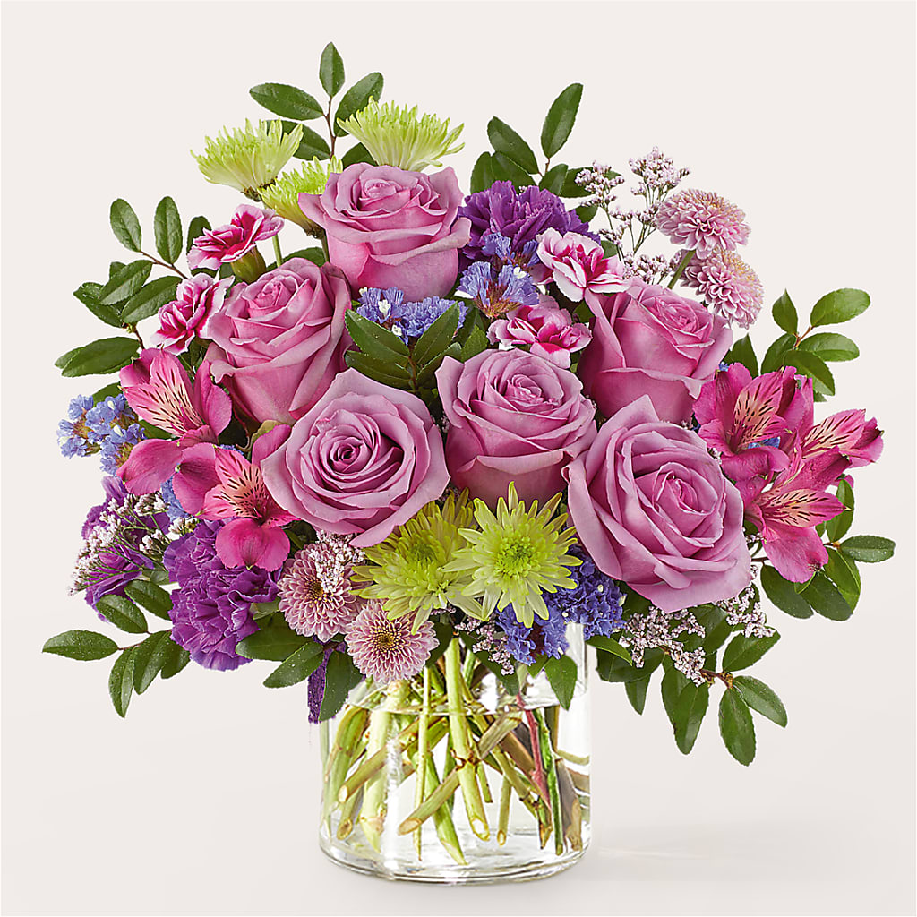 Glass Half Full Bouquet –  Brownsville Premiere Florist, Brooklyn NY