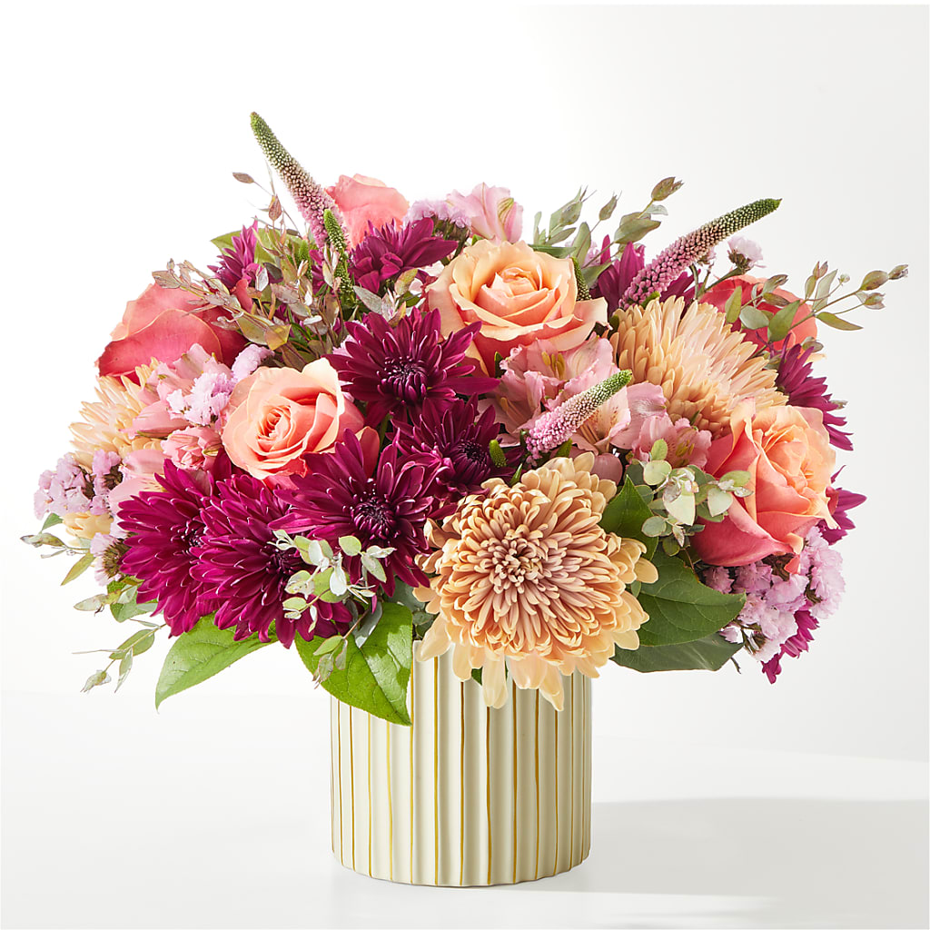 Berry Cobbler Bouquet with Ivory Vase –  Brownsville Premiere Florist, Brooklyn NY