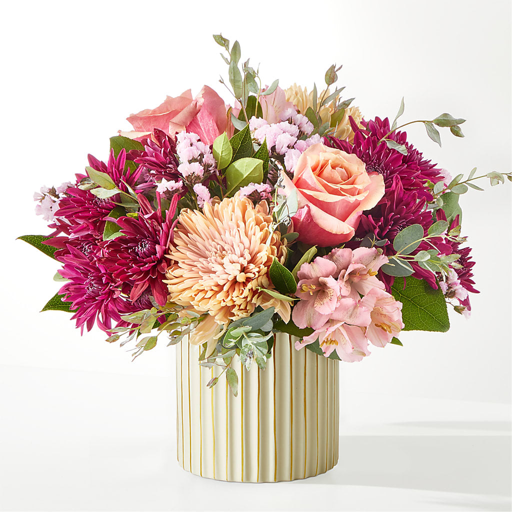 Berry Cobbler Bouquet with Ivory Vase –  Brownsville Premiere Florist, Brooklyn NY
