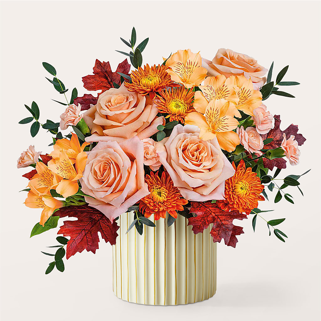 Spiced Latte Bouquet with Ivory Vase –  Brownsville Premiere Florist, Brooklyn NY