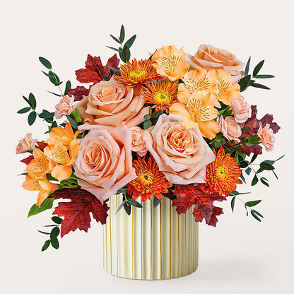 Spiced Latte Bouquet with Ivory Vase –  Brownsville Premiere Florist, Brooklyn NY