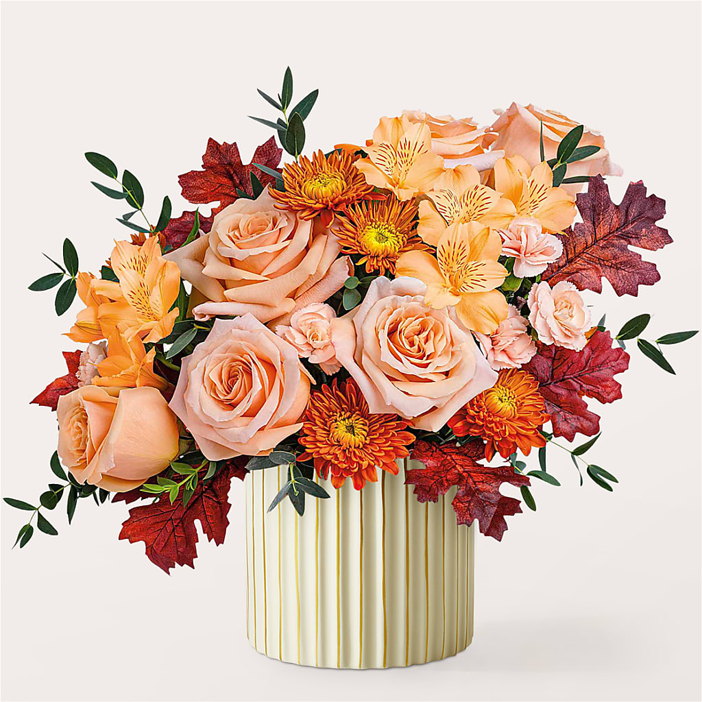 Spiced Latte Bouquet with Ivory Vase –  Brownsville Premiere Florist, Brooklyn NY