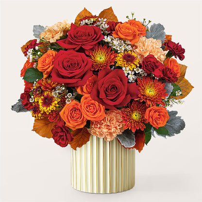 Merlot Bouquet with Ivory Vase –  Brownsville Premiere Florist, Brooklyn NY