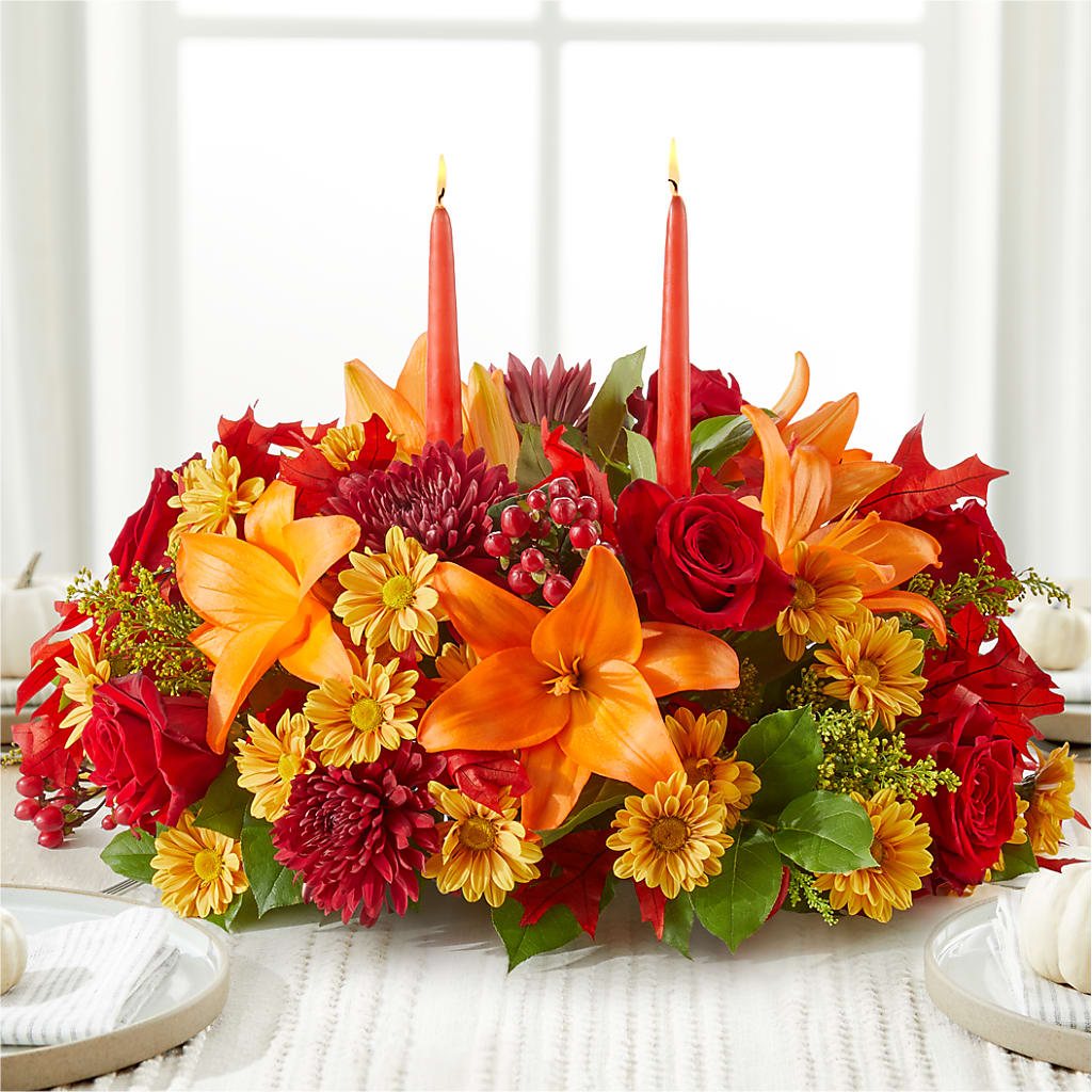 Autumn's Embrace Centerpiece –  Brownsville Premiere Florist, Brooklyn NY